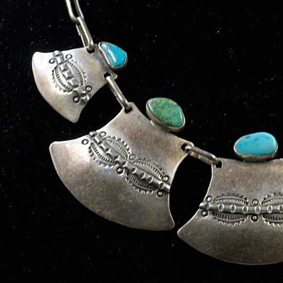 Very Unique Vintage Native American Navajo Necklace. Unsigned - Picture 4 of 6